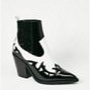 JustFab Black and White Ankle Booties